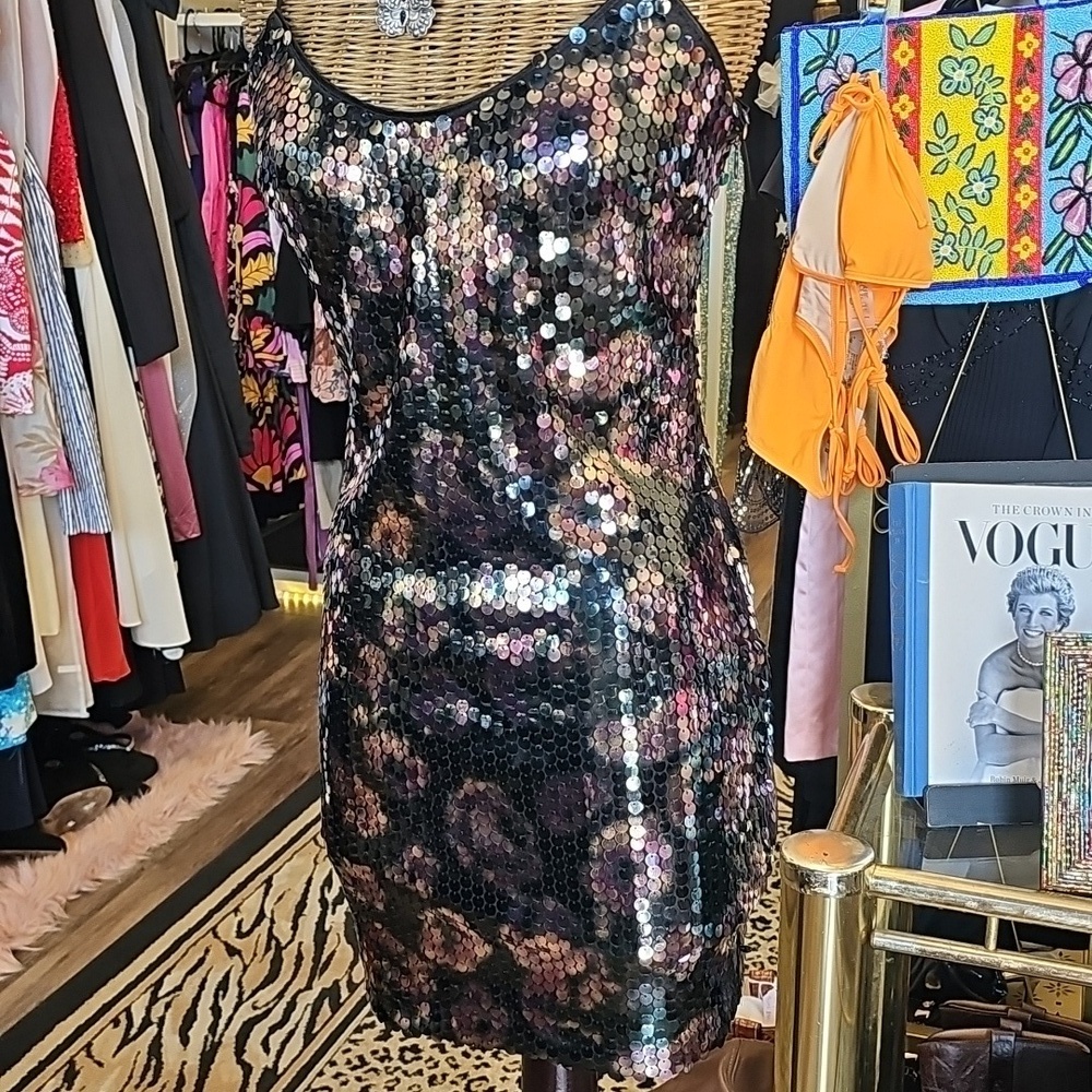 Sequin, Multicolor, Dress, Party, Dance, Vintage, Nwt, Y2k, Travel, Summer, Mini